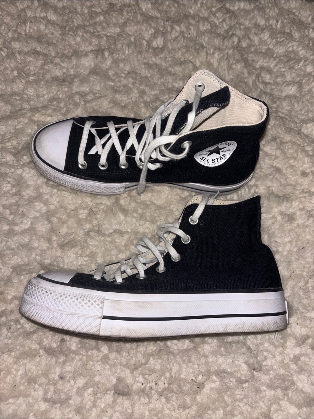 Converse Black High Top Platform Sneakers